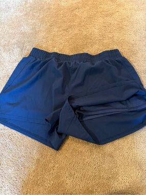 Women’s double layer Athletic Running Shorts - Navy
